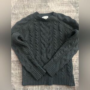 Rachel Zoe cableknit gunmetal grey knit sweater, xsm